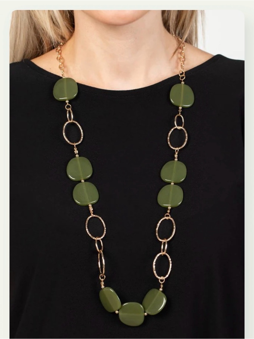 Posh Promenade Green Necklace/Earring Set